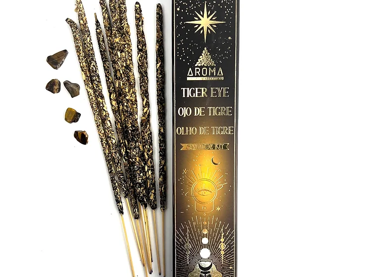 INCIENSO OJO DE TIGRE AROMA - BARRITAS DE INCIENSO CON MINERALES - 1 CAJITA DE 20 gr