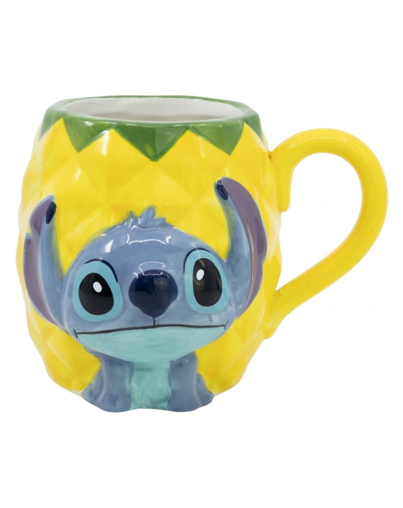 TAZA CERAMICA 3D 420 ML EN CAJA DE REGALO STITCH PINEAPPLE