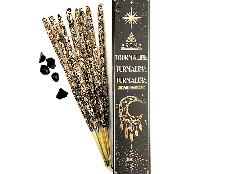 INCIENSO TURMALINA AROMA – BARRITAS DE INCIENSO CON MINERALES – 1 CAJITA DE 20 GR