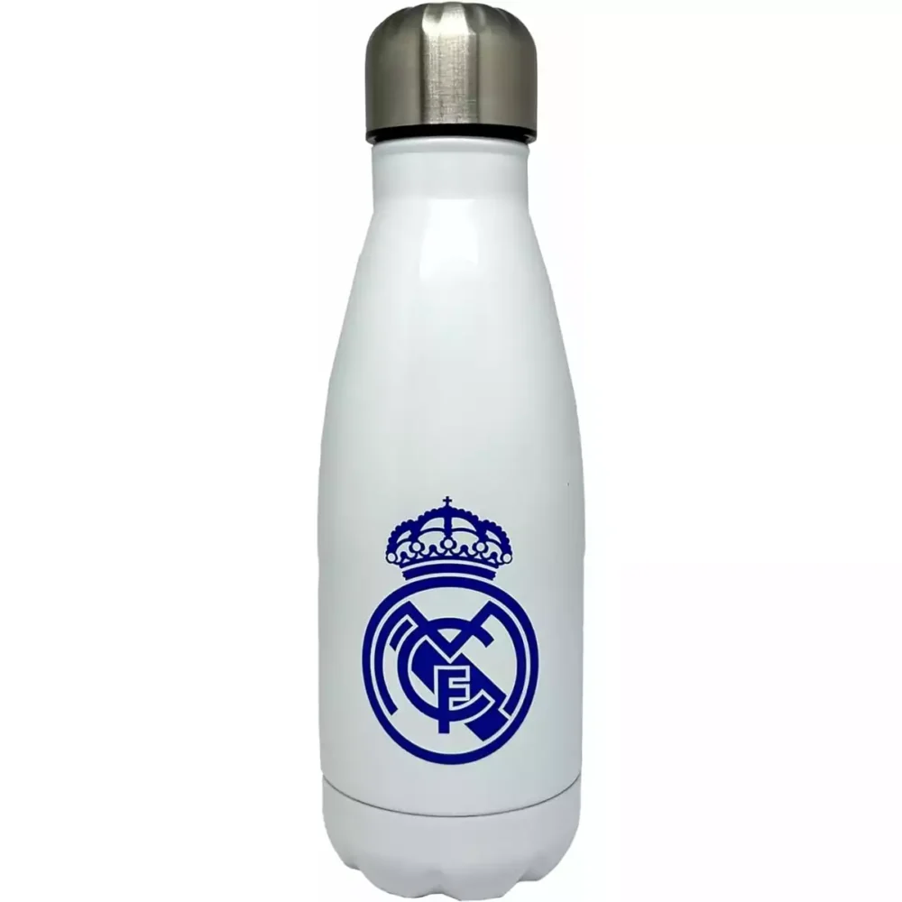 BOTELLA BLANCA DE ACERO INOXIDABLE REAL MADRID