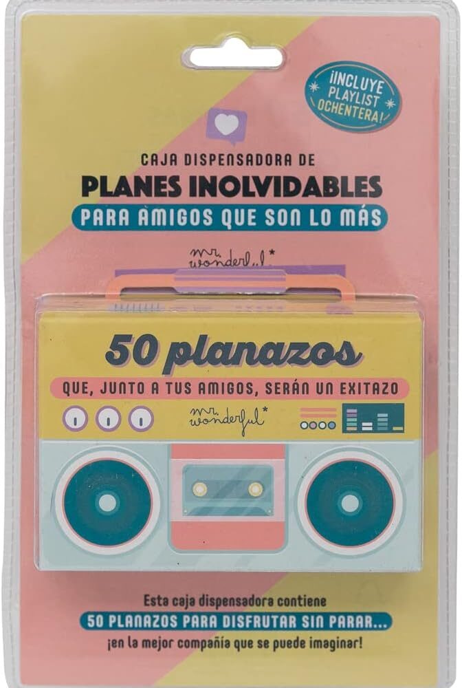 CAJA DISPENSADORA DE 50 PLANES QUE, JUNTO A TUS AMIGOS , SERÁN UN EXITAZO