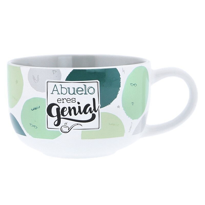 TAZÓN PARA EL ABUELO CON MENSAJE - ABUELO ERES GENIAL