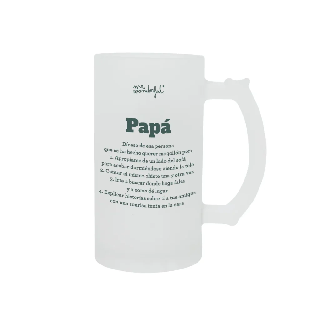 JARRA DE CERVEZA PARA UN PADRE CERVECERO CON LA DEFINICIÓN DE PAPÁ