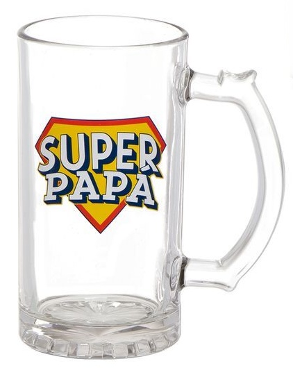 JARRA DE CERVEZA PARA PAPÁ CON MENSAJE - SUPER PAPÁ