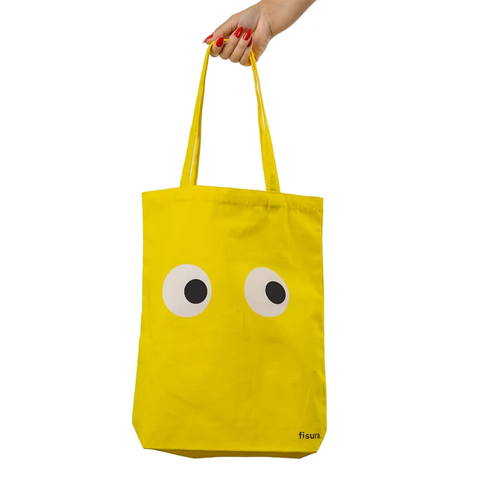 TOTEBAG AMARILLO CON OJITOS