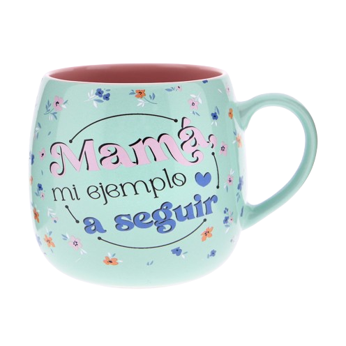 TAZA OVALADA PARA MAMÁ CON MENSAJE - MAMÁ MI EJEMPLO A SEGUIR