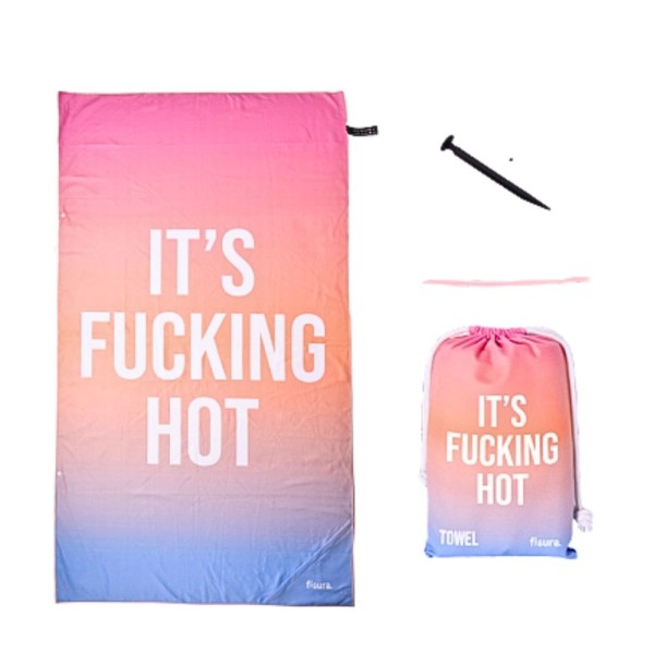 TOALLA DE PLAYA CON MENSAJE - " IT´S FUCKING HOT "
