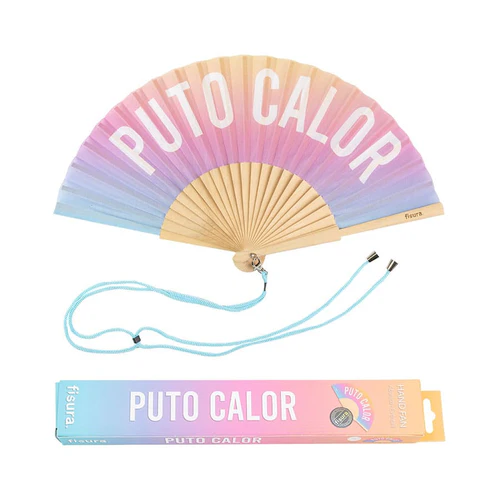 ABANICO CON MENSAJE - PUTO CALOR - DEGRADADO