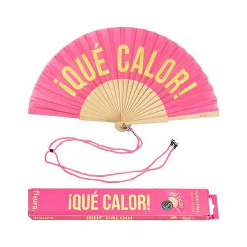 ABANICO CON MENSAJE - ¡QUE CALOR! - ROSA