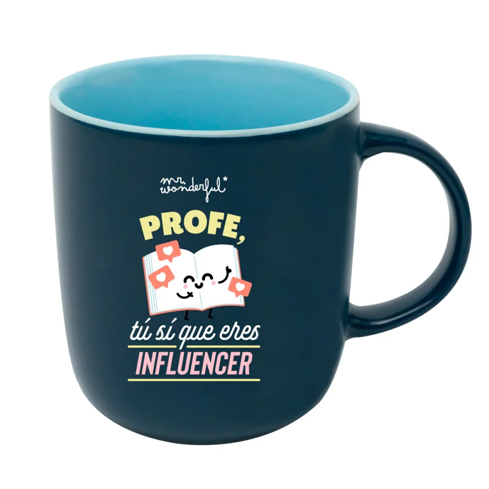 TAZA PARA PROFES CON MENSAJE - PROFE, TÚ SÍ QUE ERES INFLUENCER