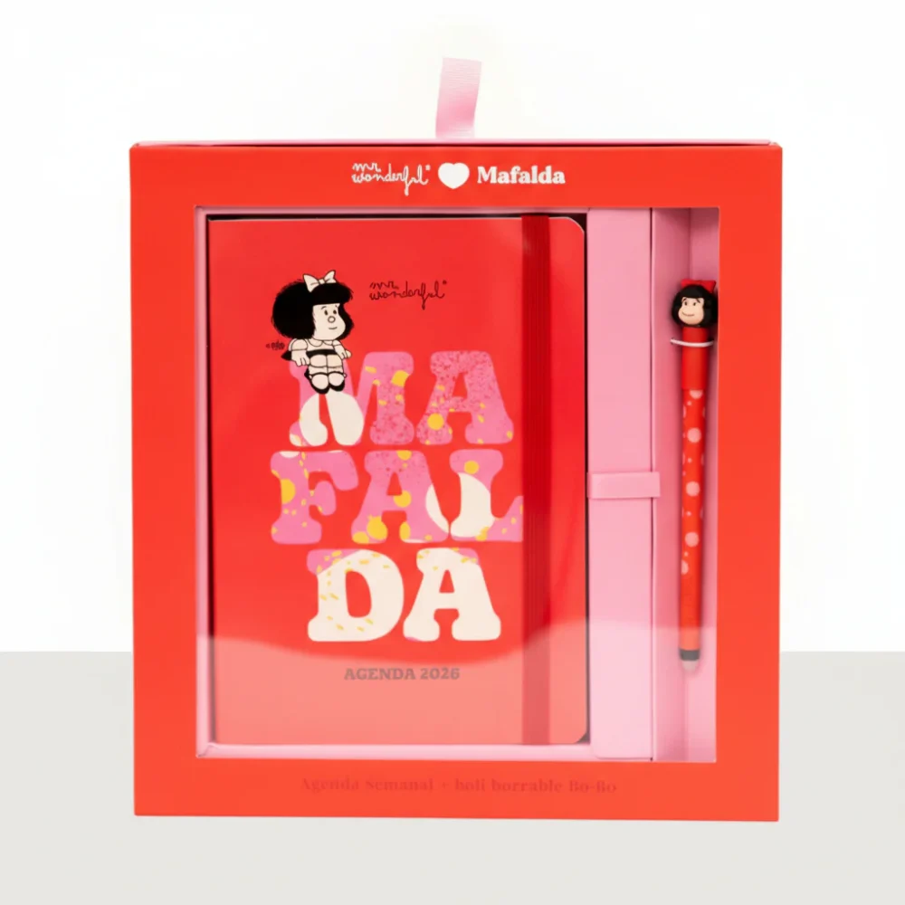 SET DE AGENDA 2026 SEMANAL + BOLÍGRAFO BORRABLE - MAFALDA