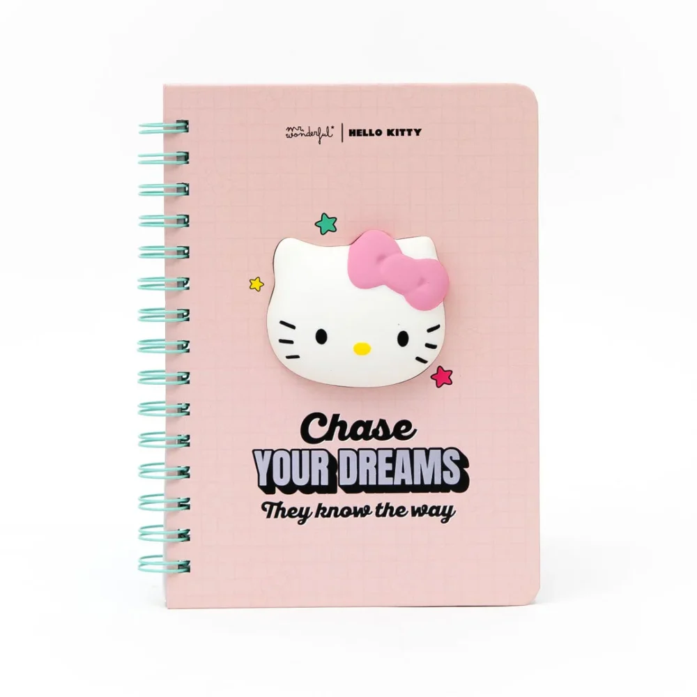 LIBRETA A5 CON SQUISHY HELLO KITTY - CHASE YOUR DREAMS THEY KNOW THE WAY