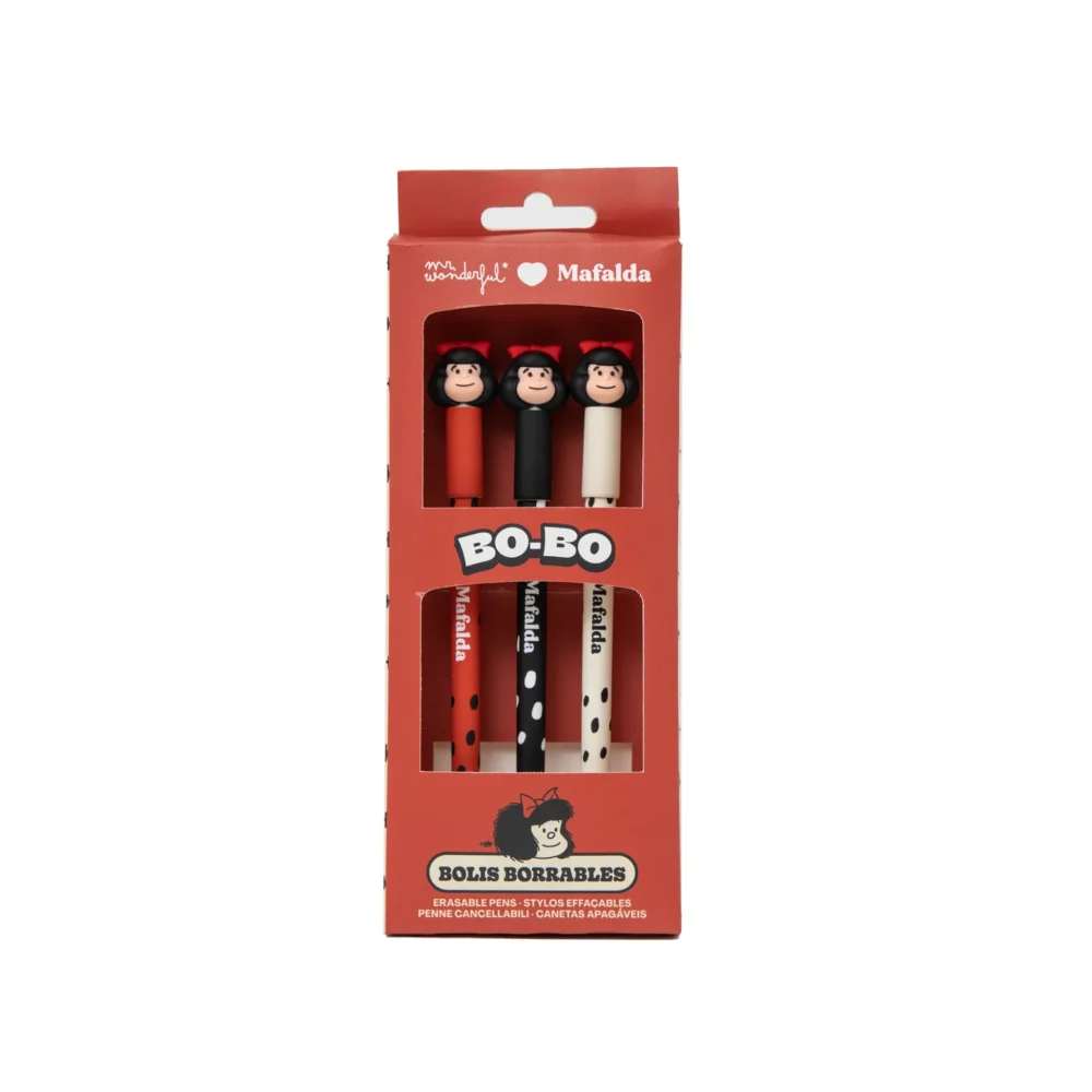 SET DE 3 BOLÍGRAFOS BORRABLES BO-BO - MAFALDA