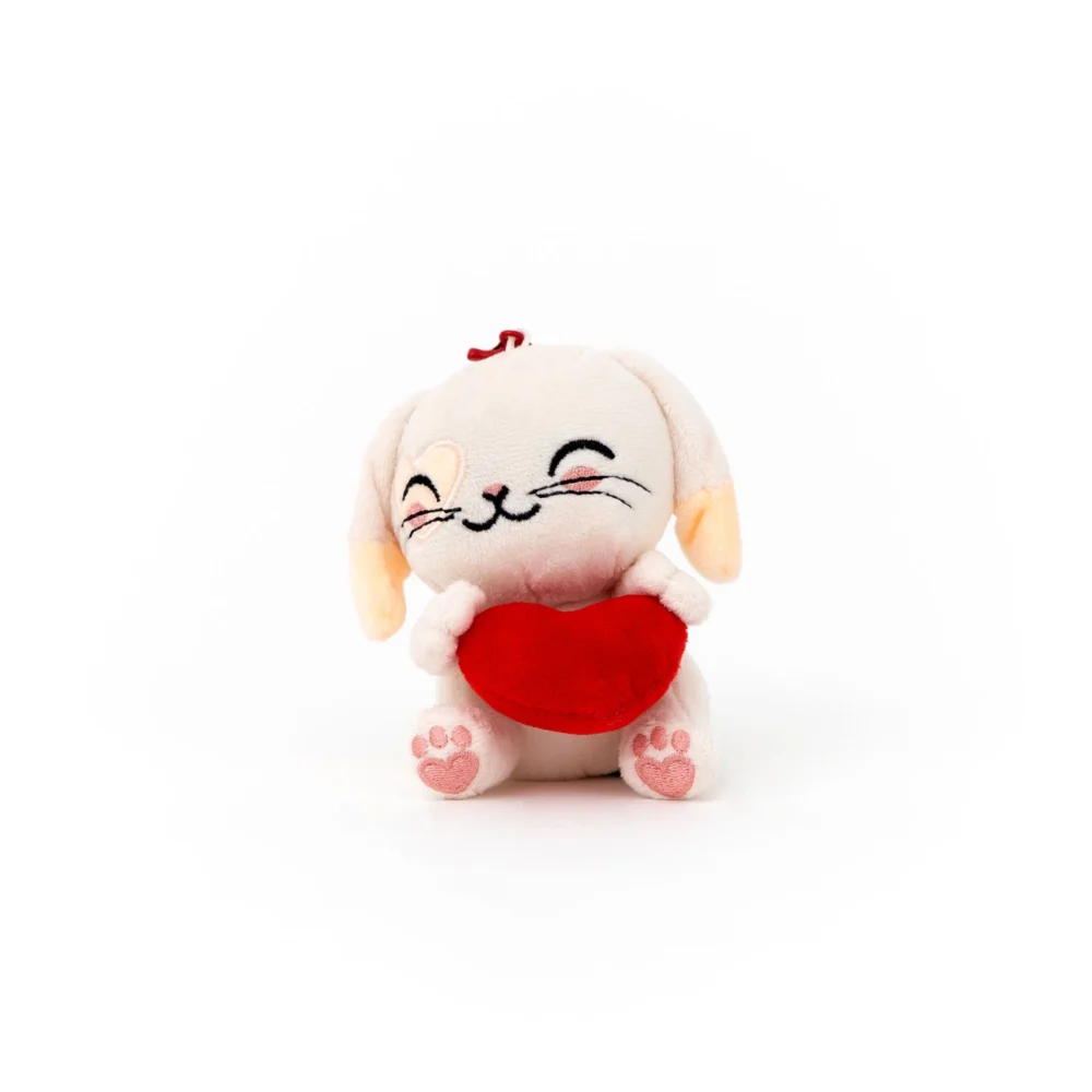 LLAVERO DE PELUCHE - CONEJITO CON CORAZÓN
