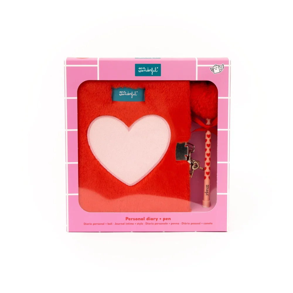 DIARIO PERSONAL + BOLIGRAFO - CORAZÓN DE PELUCHE