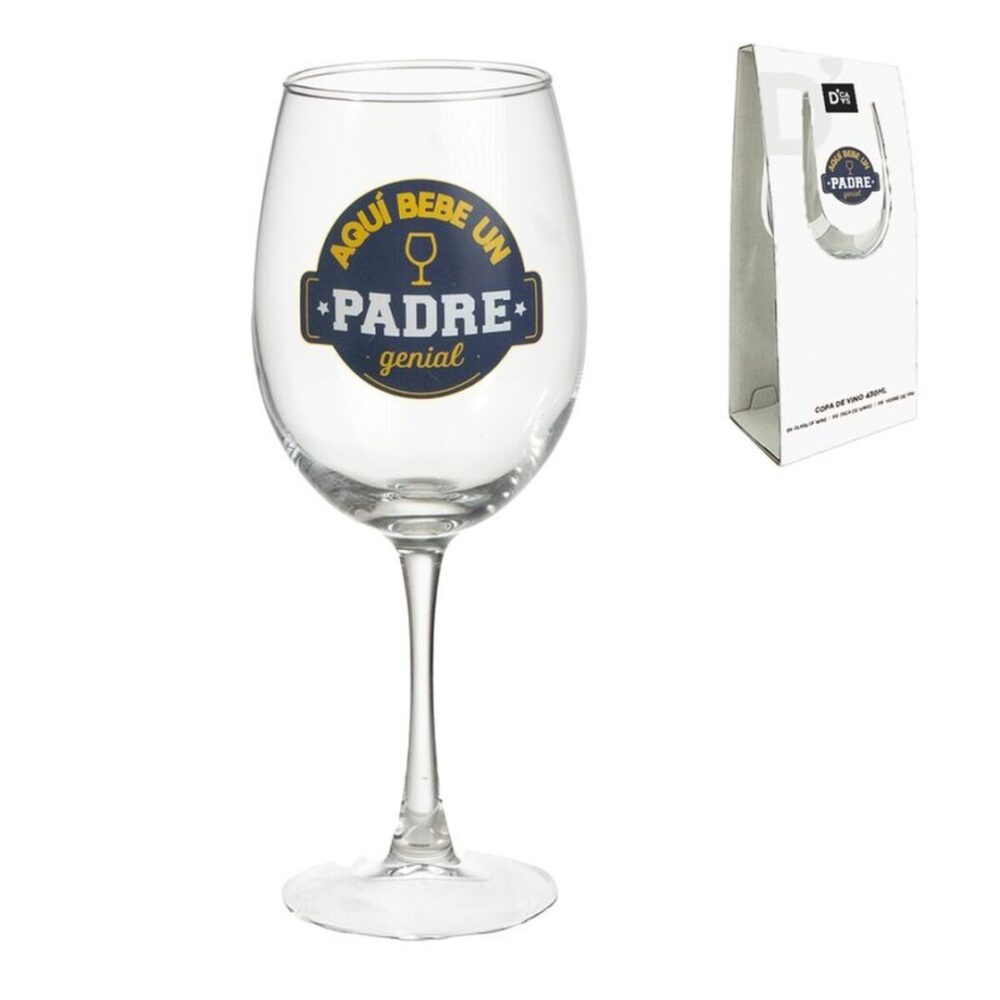 COPA DE VINO PARA PAPÁ - AQUÍ BEBE UN PADRE GENIAL