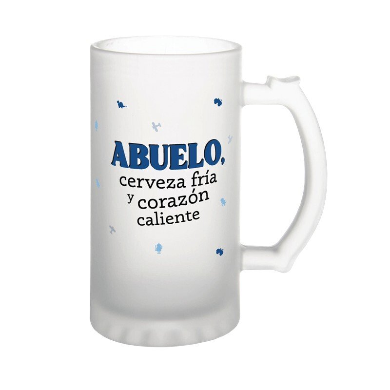 JARRA DE CRISTAL PARA EL ABUELO - ABUELO, CERVEZA FRÍA Y CORAZÓN CALIENTE