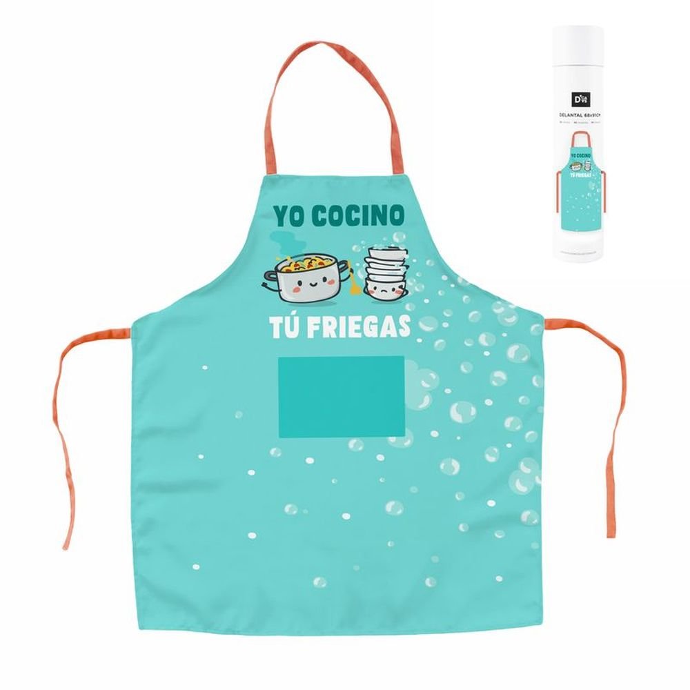 DELANTAL CON MENSAJE - YO COCINO, TÚ FRIEGAS