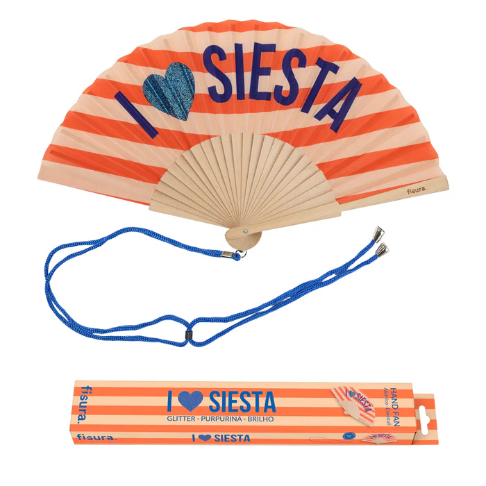 ABANICO CON MENSAJE - I LOVE SIESTA