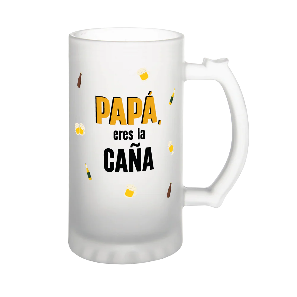 JARRA DE CRISTAL PARA PAPÁ - PAPÁ ERES LA CAÑA