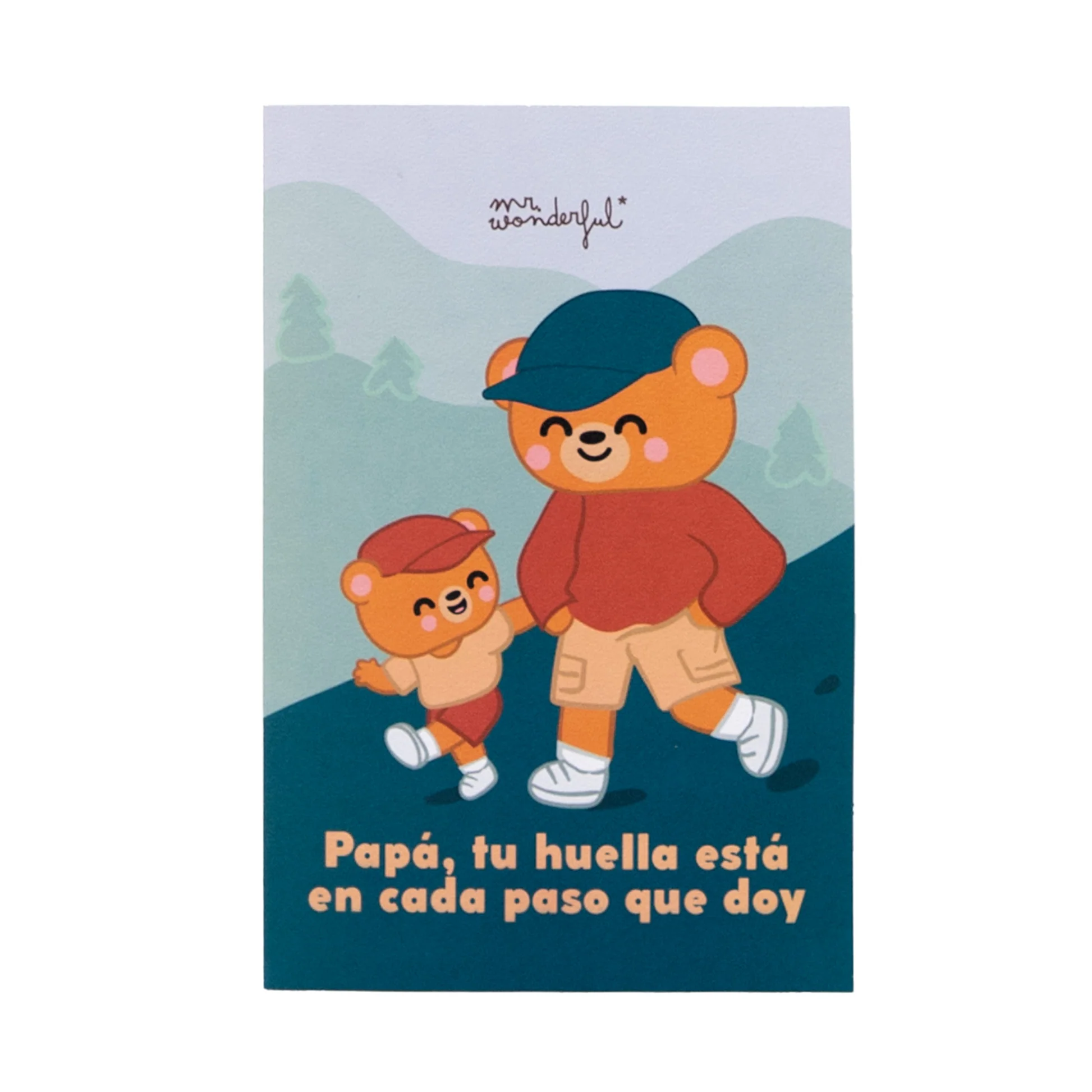 POSTAL PARA PAPÁ - PAPÁ TU HUELLA ESTA EN CADA PASO QUE DOY