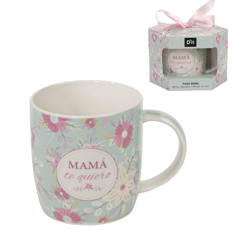 TAZA EN CAJITA DE REGALO PARA MAMÁ CON MENSAJE - MAMÁ TE QUIERO
