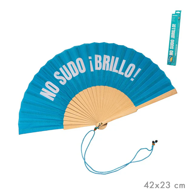 ABANICO CON FRASE - NO SUDO ¡BRILLO!
