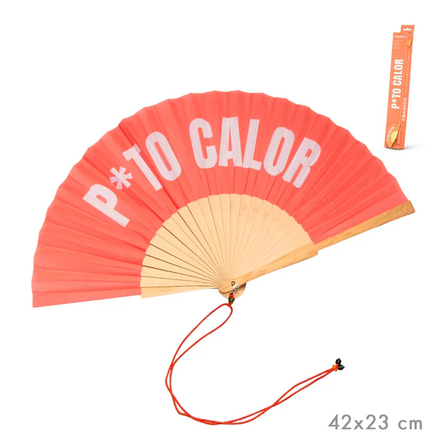 ABANICO CON FRASE - P*TO CALOR