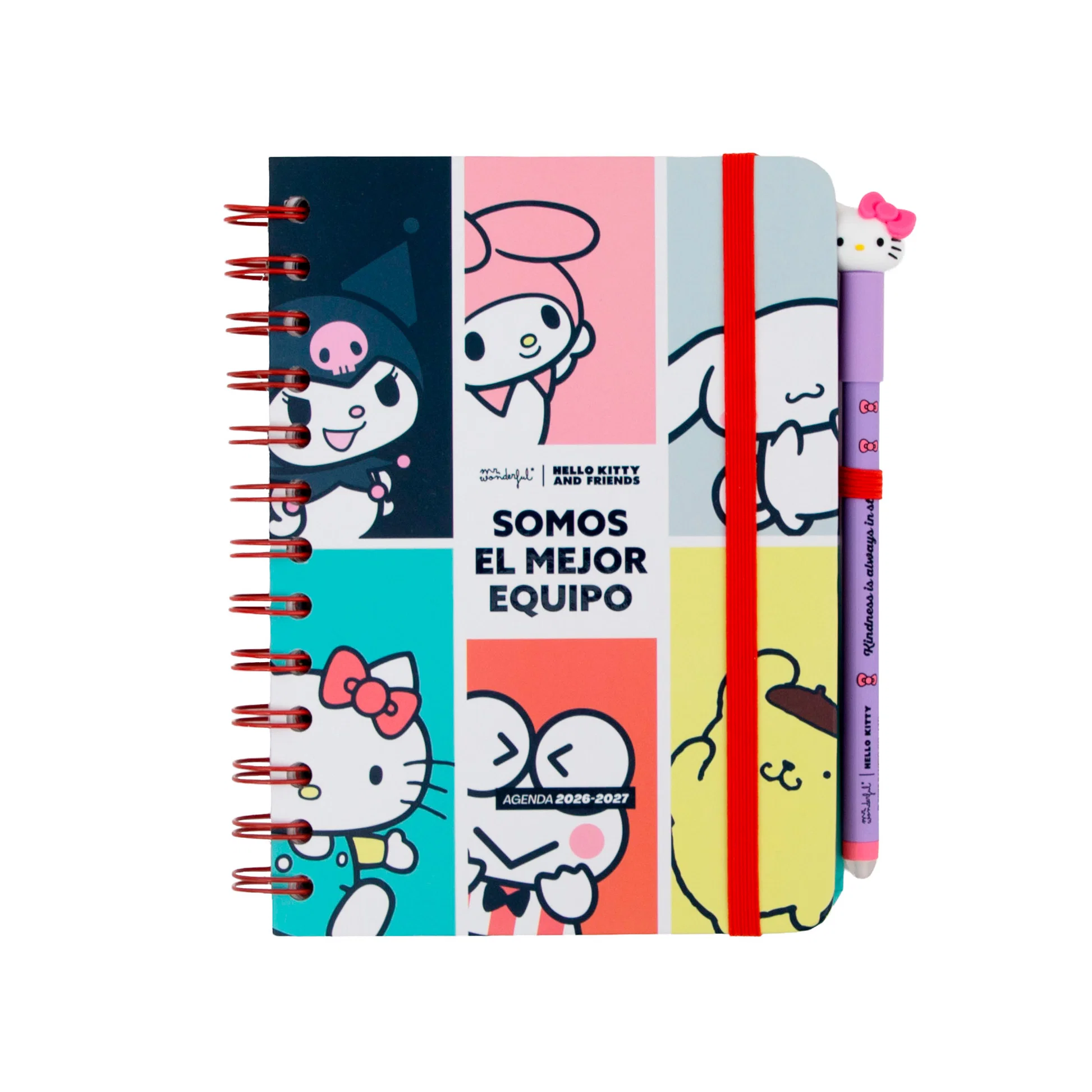SET AGENDA MR. WONDERFUL 2026-27 PEQUEÑA SEMANAL HELLO KITTY & FRIENDS SEMANAL + 3 BOLÍGRAFOS BO-BO - SOMOS EL MEJOR EQUIPO - Imagen 3